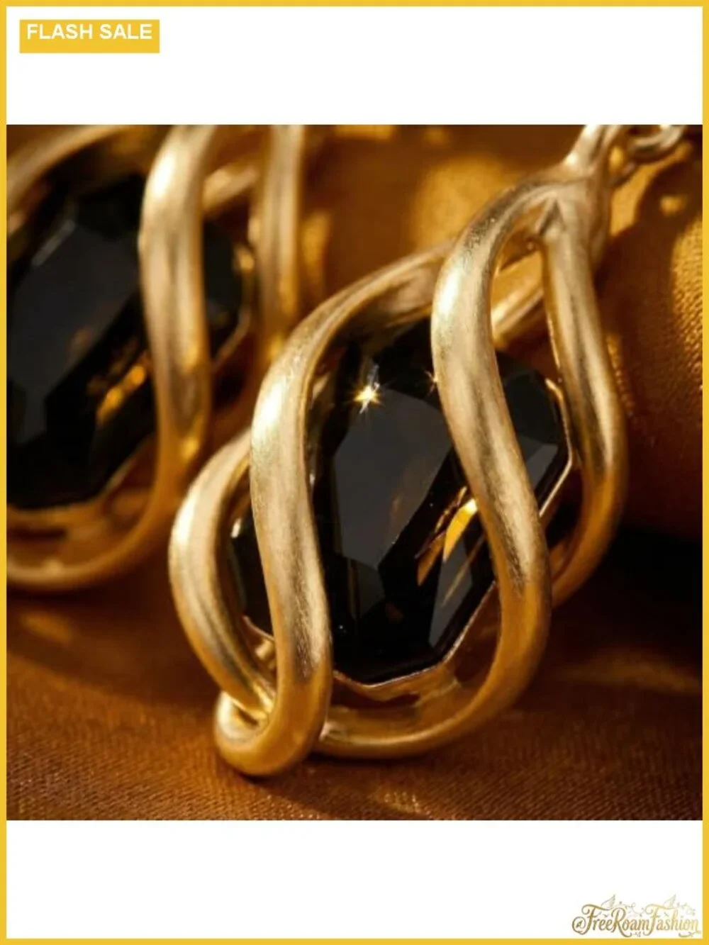 Gold Tone Rhinestone Rectangle Drop Earrings for Women Vintage Formal